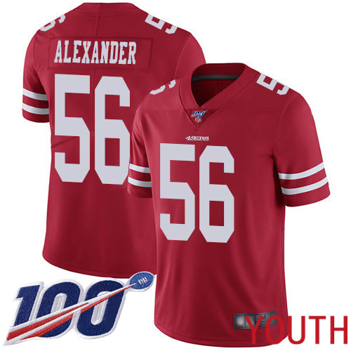 San Francisco 49ers Limited Red Youth Kwon Alexander Home NFL Jersey #56 100th Season Vapor Untouchable->youth nfl jersey->Youth Jersey